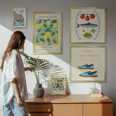 Framed photo set Fruit collection from Italy