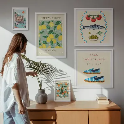 Framed photo set Fruit collection from Italy