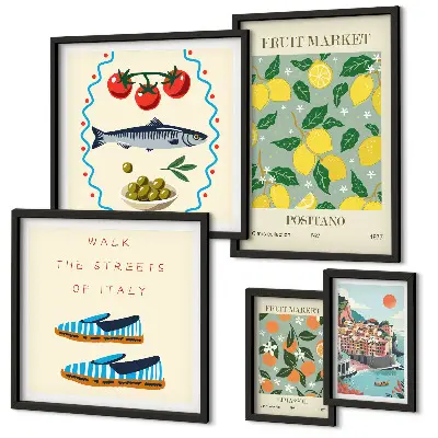 Framed photo set Fruit collection from Italy