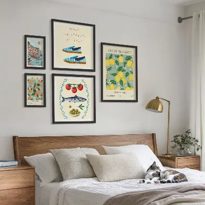 Fruit collection photo set framed artwork from Italy
