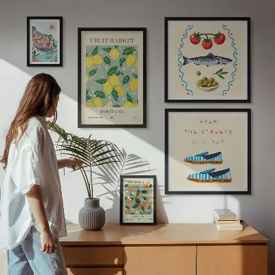 Fruit collection photo set framed artwork from Italy
