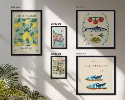 Framed photo set Fruit collection from Italy