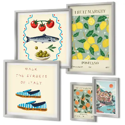 Framed photo set Fruit collection from Italy