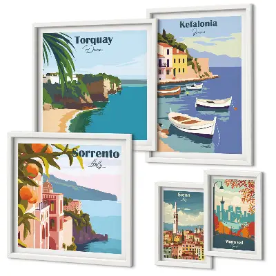 Framed photo set Coastal landscapes of Europe