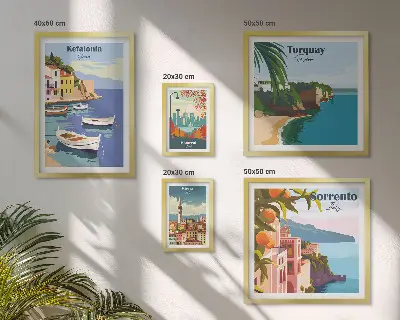 Framed photo set Coastal landscapes of Europe