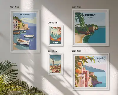 Framed photo set Coastal landscapes of Europe