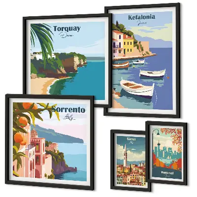 Framed photo set Coastal landscapes of Europe
