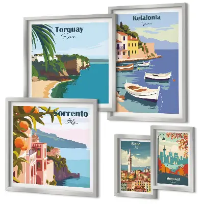 Framed photo set Coastal landscapes of Europe