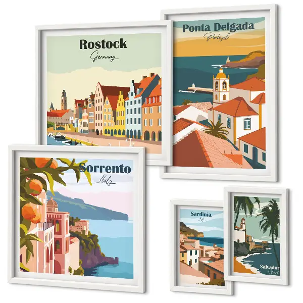 Gallery wall European city landscapes