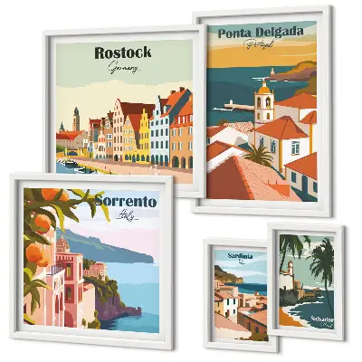Gallery wall European city landscapes