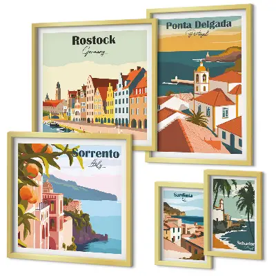 Gallery wall European city landscapes