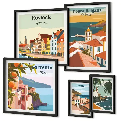Gallery wall European city landscapes