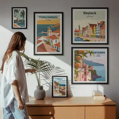 Gallery wall European city landscapes