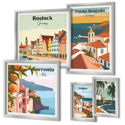 Gallery wall European city landscapes