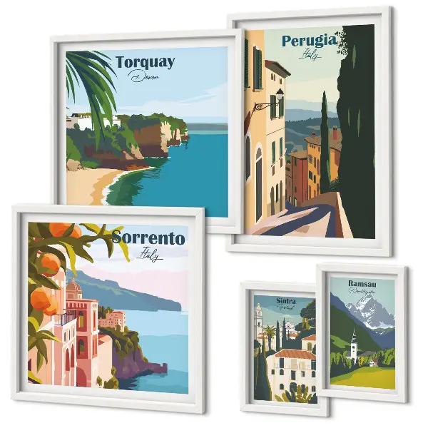 Framed photo set Picturesque Italian towns