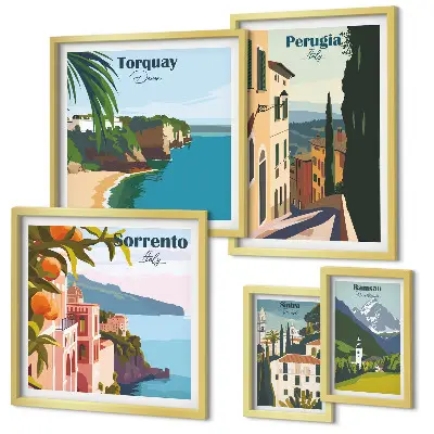 Framed photo set Picturesque Italian towns