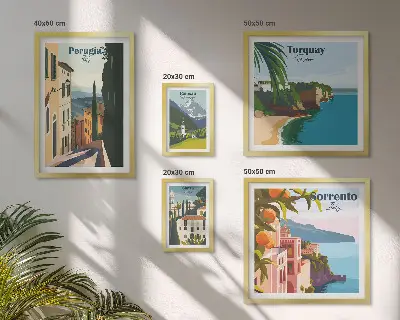 Framed photo set Picturesque Italian towns