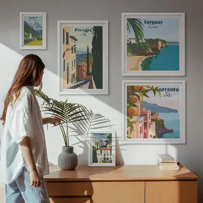Framed photo set Picturesque Italian towns