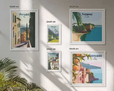 Framed photo set Picturesque Italian towns