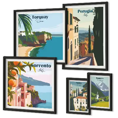 Framed photo set Picturesque Italian towns