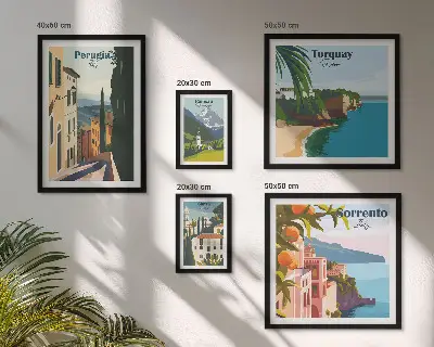 Framed photo set Picturesque Italian towns