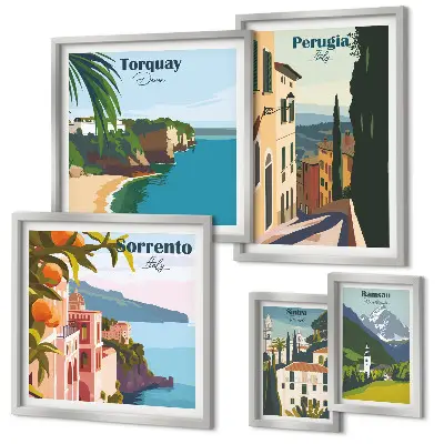 Framed photo set Picturesque Italian towns