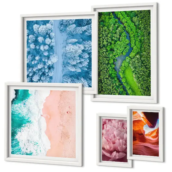 Framed photo set Natural green landscapes