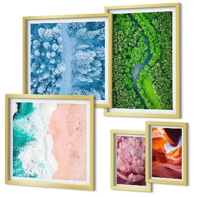Framed photo set Natural green landscapes