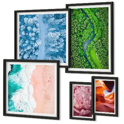 Framed photo set Natural green landscapes