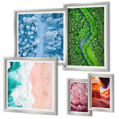 Framed photo set Natural green landscapes