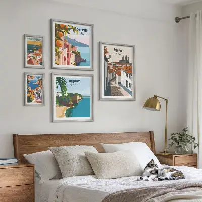 Set of 5 wall art pieces Picturesque towns of Europe