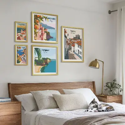 Set of 5 wall art pieces Picturesque towns of Europe