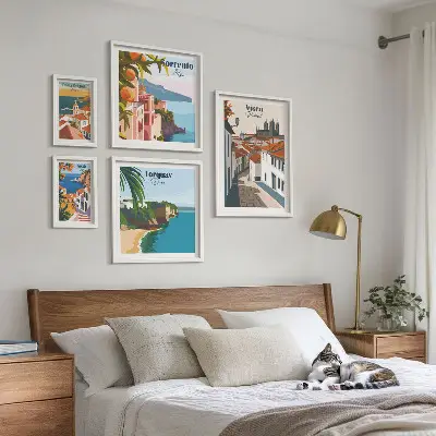 Set of 5 wall art pieces Picturesque towns of Europe