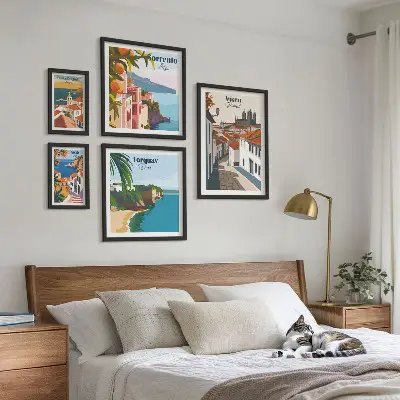 Set of 5 wall art pieces Picturesque towns of Europe