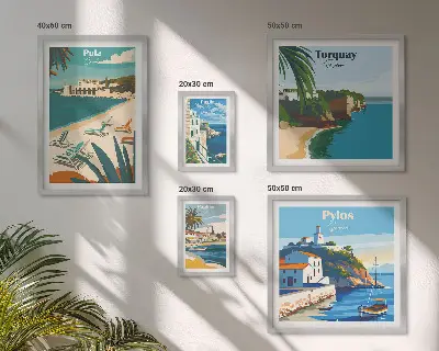 Framed photo set Coastal landscapes of Europe