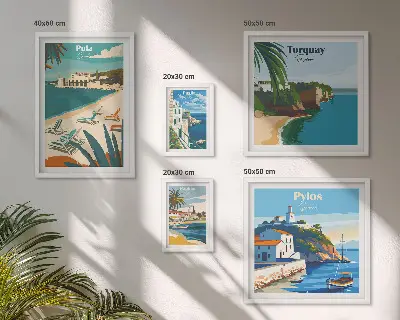 Framed photo set Coastal landscapes of Europe