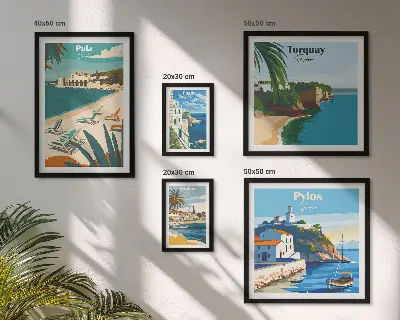Framed photo set Coastal landscapes of Europe