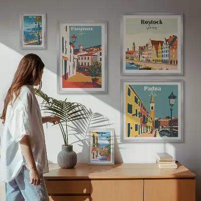 Gallery wall European cities views architecture