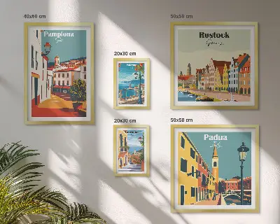 Gallery wall European cities views architecture