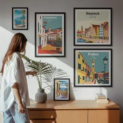 Gallery wall European cities views architecture