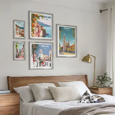 Framed photo set European cities architecture