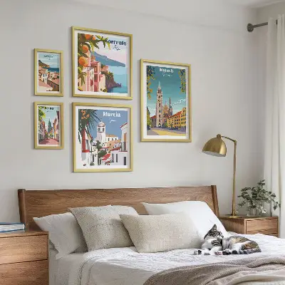 Framed photo set European cities architecture