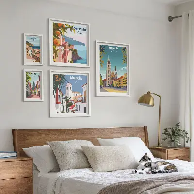 Framed photo set European cities architecture