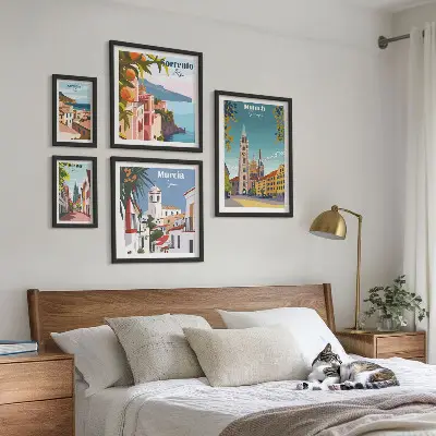 Framed photo set European cities architecture