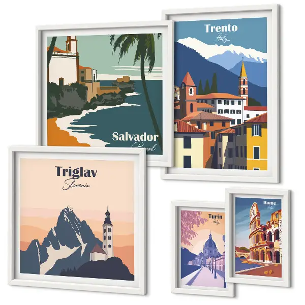 Gallery wall European city landscapes