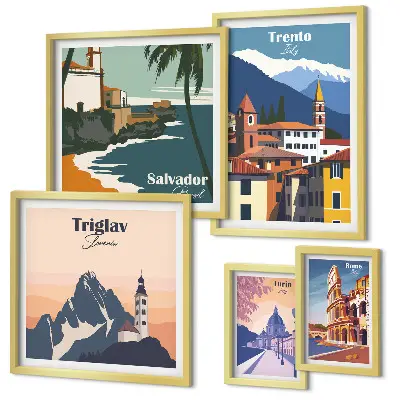 Gallery wall European city landscapes