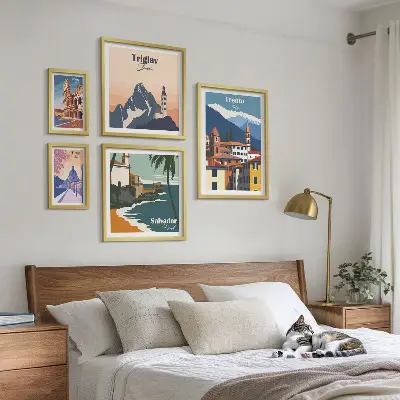Gallery wall European city landscapes