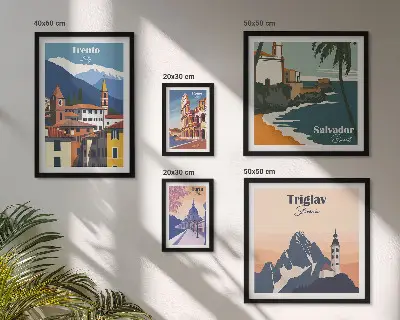 Gallery wall European city landscapes