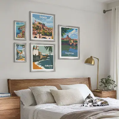 Framed photo set European cities views landscapes