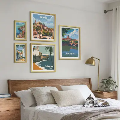 Framed photo set European cities views landscapes